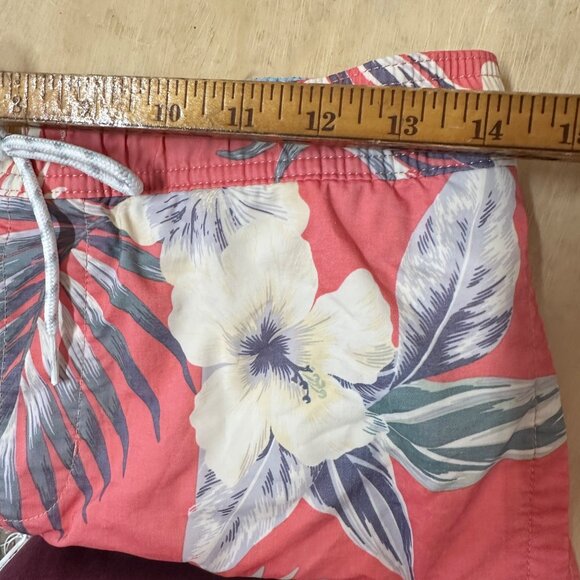 Tropical Floral Print Mens Swim Trunks S Goodfellow & Co Lightweight Polyester C - Picture 5 of 8